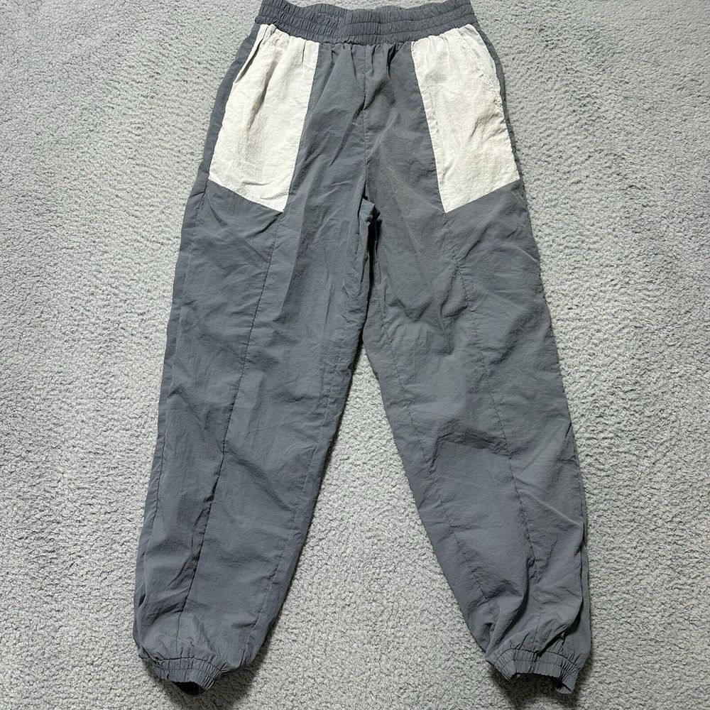 Fabletics Kickback Two-Tone Track Pants Womens Size S Nylon Gray athleisure